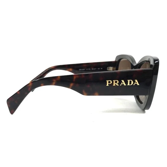 Prada Sunglasses SPRA08-F 16N-5Y1 Dark Tortoise Asian Fit Frames w/ Brown Lenses